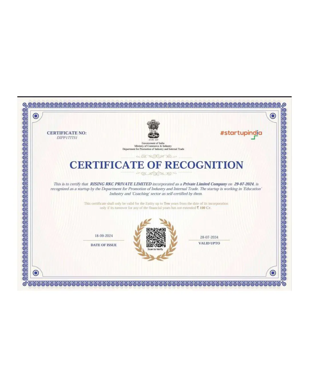 certificate